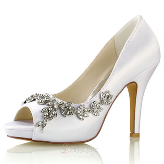 Zapatos de boda para mujer Brillo de boda Cristal con lentejuelas Joyas Tacones de boda Zapatos de novia Diamante de imitación Cristal Tacón alto Tacón de aguja Peep Toe - Σελίδα 5