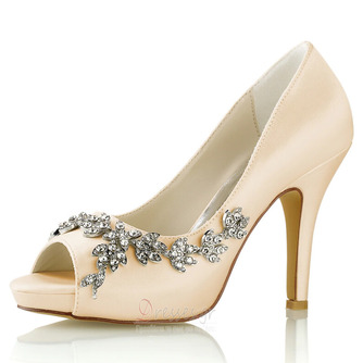 Zapatos de boda para mujer Brillo de boda Cristal con lentejuelas Joyas Tacones de boda Zapatos de novia Diamante de imitación Cristal Tacón alto Tacón de aguja Peep Toe - Σελίδα 11