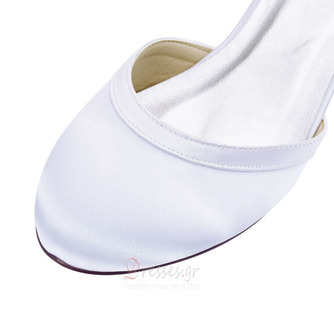 Γαμήλια παπούτσια με ρηχά άσπρα χείλη με απλό σατέν ψηλά τακούνια 3CM - Σελίδα 2