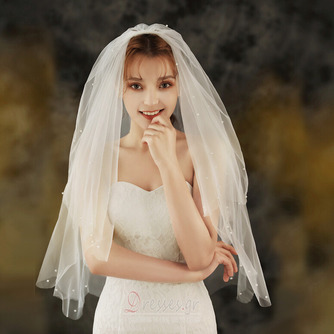 Απλό γαμήλιο πέπλο νύφη γαμήλια κόμμωση φωτογραφία στούντιο φωτογραφία πέπλο διπλής τάξης μαργαριτάρι πέπλο - Σελίδα 2
