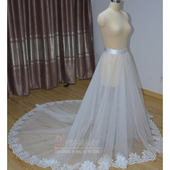 λευκή ιβουάρ Αποσπώμενη νυφική φούστα Αποσπώμενη φούστα από τούλι με δαντέλα Νυφική φούστα από τούλι προσαρμοσμένο μέγεθος - Σελίδα 3