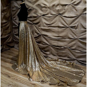 Παγιέτες τρένο φούστα αποσπώμενη φούστα τρένο χρυσό φόρεμα νυφικό αποσπώμενη φούστα νυφικό προσαρμοσμένο μέγεθος - Σελίδα 1