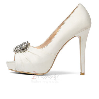 12CM Super High Heel Rhinestone Γαμήλια παπούτσια Satin Party Shoes - Σελίδα 2