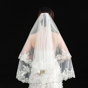 Γάμος πέπλο κομψό σύντομο πέπλο πραγματική φωτογραφία πέπλο ένα στρώμα από λευκό ελεφαντόδοντο νυφικό πέπλο - Σελίδα 1