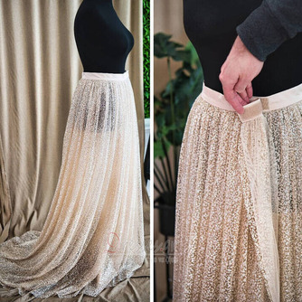 Αποσπώμενη νυφική φούστα Γυαλιστερή φούστα Φούστα με επικάλυψη Νυφικό τρενάκι Αποσπώμενη φούστα Τούλι - Σελίδα 4