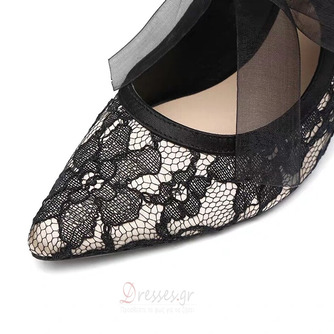 Μαύρα δαντέλα παπούτσια γάμου παπούτσια με ψηλά τακούνια με ψηλό τακούνι και παπούτσια με στρωμένα πάρτι - Σελίδα 3