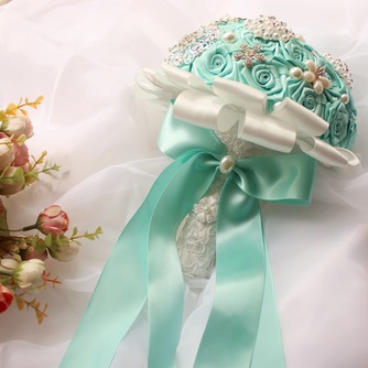Διαμάντι μαργαριτάρι χέρι σε χέρι του κορδέλα λουλούδια αυξήθηκε κορδέλα μπουκέτο νύφη με λουλούδι - Σελίδα 2