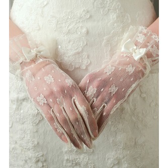 Διακόσμηση Σέξι Τόξο Ημιδιαφανές Πλήρη δάχτυλο Γάντια γάμου - Σελίδα 1