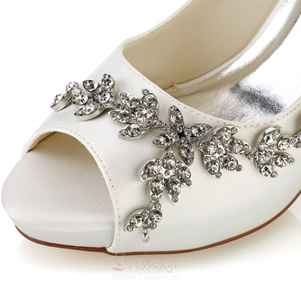Zapatos de boda para mujer Brillo de boda Cristal con lentejuelas Joyas Tacones de boda Zapatos de novia Diamante de imitación Cristal Tacón alto Tacón de aguja Peep Toe - Σελίδα 4