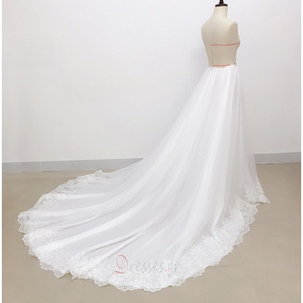 Αποσπώμενο νυφικό τούλινη φούστα Αποσπώμενη δαντέλα Φόρεμα τρένου με μακριά ουρά - Σελίδα 3