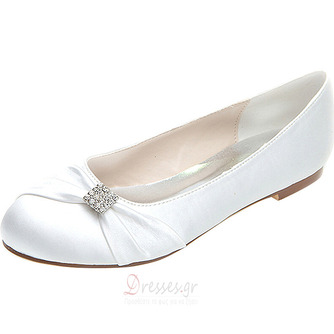 Flat παπούτσια γαμήλια παπούτσια σατέν γάμου συν επίπεδα παπούτσια μεγέθους - Σελίδα 1