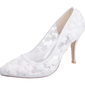 Άνοιξη δαντέλα ρηχό στόμα επισήμανε ενιαία παπούτσια κεντημένα λουλούδια ψηλά τακούνια λευκό παπούτσια γάμου - Σελίδα 2