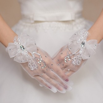 Λεπτό Χάντρες Καλοκαίρι Πλήρη δάχτυλο Διακόσμηση Γάντια γάμου - Σελίδα 2