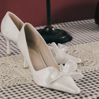Δερμάτινα παπούτσια με λευκή δαντέλα παράνυμφος με γαμήλια παπούτσια - Σελίδα 4