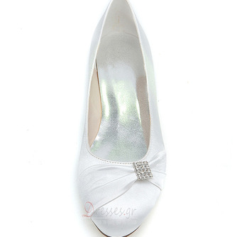 Flat παπούτσια γαμήλια παπούτσια σατέν γάμου συν επίπεδα παπούτσια μεγέθους - Σελίδα 8