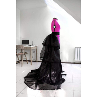 Αποσπώμενη φούστα Φούστα Organza Μαύρο φόρεμα μπάλας Φούστα με στρώσεις Επίσημη φούστα Νυφική φούστα προσαρμοσμένου μεγέθους - Σελίδα 1