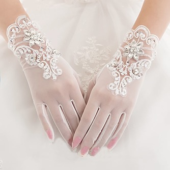 Διακόσμηση Λευκό Δαντέλα Κατάλληλη Καλοκαίρι Γάντια γάμου - Σελίδα 1