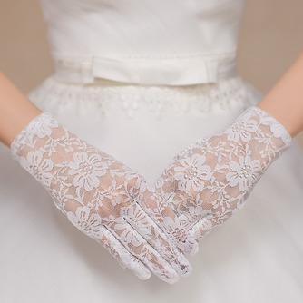Λευκό Δαντέλα Δαντέλα Σύντομη Πλήρη δάχτυλο Γάντια γάμου - Σελίδα 1