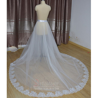 λευκή ιβουάρ Αποσπώμενη νυφική φούστα Αποσπώμενη φούστα από τούλι με δαντέλα Νυφική φούστα από τούλι προσαρμοσμένο μέγεθος - Σελίδα 2