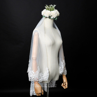 Γάμος πέπλο κομψό σύντομο πέπλο πραγματική φωτογραφία πέπλο ένα στρώμα από λευκό ελεφαντόδοντο νυφικό πέπλο - Σελίδα 3