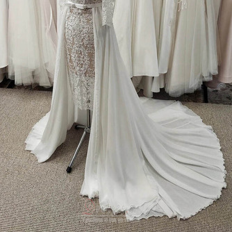 Αποσπώμενο τρένο Chiffon Skirt Train νύφη Skirt Train, αφαιρούμενο τρένο φούστα προσαρμοσμένο μέγεθος - Σελίδα 1