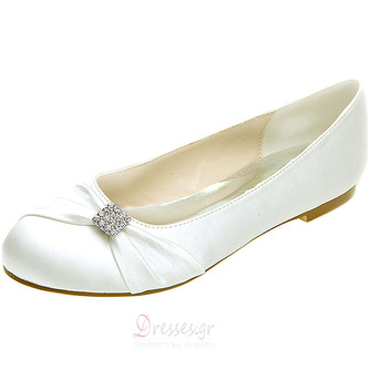 Flat παπούτσια γαμήλια παπούτσια σατέν γάμου συν επίπεδα παπούτσια μεγέθους - Σελίδα 2
