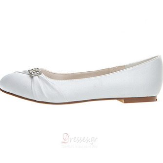Flat παπούτσια γαμήλια παπούτσια σατέν γάμου συν επίπεδα παπούτσια μεγέθους - Σελίδα 7