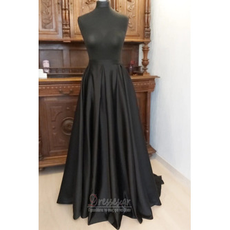 Αποσπώμενη νυφική φούστα Μαύρη μακριά φούστα με τσέπες Προσαρμοσμένη νυφική φούστα - Σελίδα 1