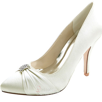 Γυναικεία μυτερά παπούτσια γάμου με ψηλοτάκουνα σατέν παπούτσια - Σελίδα 1