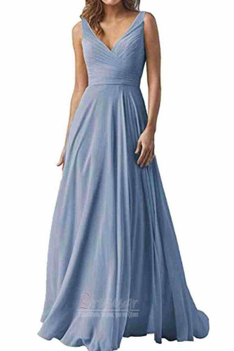 Βραδινά φορέματα Σιφόν Κομψό & Πολυτελές Αμάνικο Βαθιά v-λαιμός Έτος 2023 - Σελίδα 1