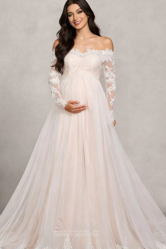 Νυφικά Εγκυμοσύνη Τραίνο παρεκκλησιών Φθινόπωρο Από τον ώμο - Σελίδα 1