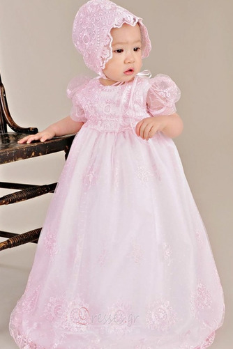 Μήκος πατωμάτων πουφ μανίκια Πριγκίπισσα Φόρεμα Βάπτισης - Σελίδα 1