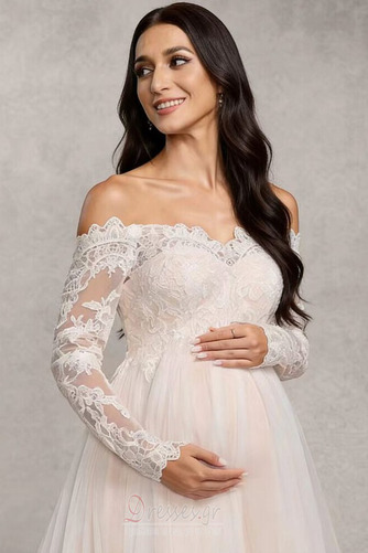 Νυφικά Εγκυμοσύνη Τραίνο παρεκκλησιών Φθινόπωρο Από τον ώμο - Σελίδα 5