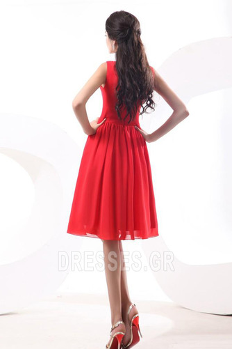 Λαιμόκοψη V Κόκκινο Φυσικό Μέχρι το Γόνατο Παράνυμφος φορέματα - Σελίδα 4