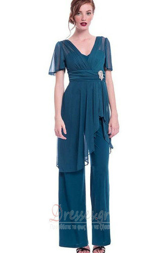 Φυσικό Οι πτυχωμένες μπούστο Ρετρό Σιφόν Παντελόνι κοστούμι φόρεμα - Σελίδα 1