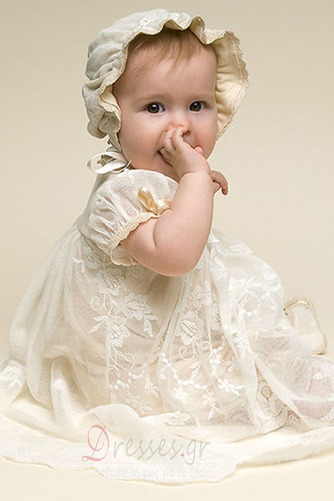 Τούλι Άνοιξη Μικρό Τονισμένα τόξο Κοντομάνικο Φόρεμα Βάπτισης - Σελίδα 3