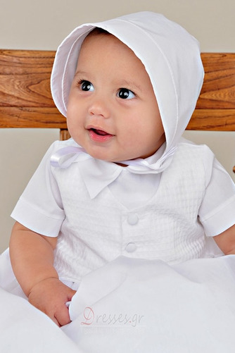 Σατέν Επίσημη Κοντομάνικο Υψηλός λαιμός Μακρά Φόρεμα Βάπτισης - Σελίδα 2