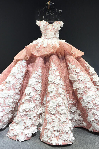 Μπάλα φορέματα Έτος 2019 Δαντέλα-επάνω Γραμμή Α Φυσικό Σατέν Τονισμένα ροζέτα - Σελίδα 10