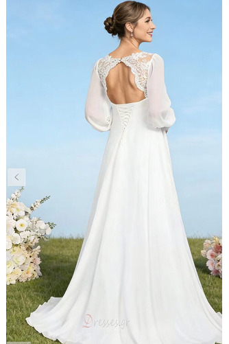 Νυφικά Άνοιξη Παραλία Ντραπέ Μέση αυτοκρατορία Σιφόν Μακρύ - Σελίδα 4