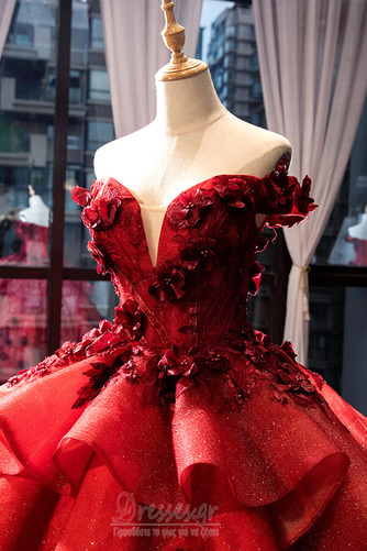 Μπάλα φορέματα Έτος 2019 Δαντέλα-επάνω Γραμμή Α Φυσικό Σατέν Τονισμένα ροζέτα - Σελίδα 9