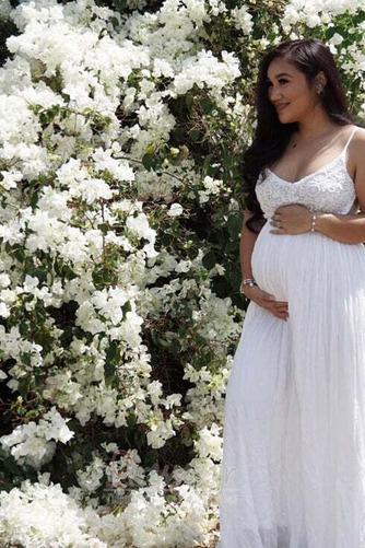 Νυφικά Εγκυμοσύνη Καλοκαίρι Αμάνικο Μέση αυτοκρατορία Βαθιά v-λαιμός - Σελίδα 2
