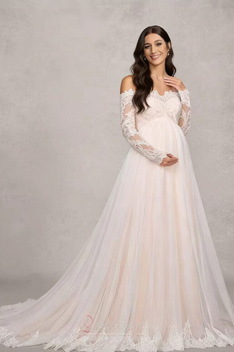 Νυφικά Εγκυμοσύνη Τραίνο παρεκκλησιών Φθινόπωρο Από τον ώμο - Σελίδα 3