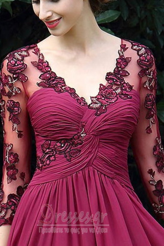 Δαντέλα επικάλυψης Κομψό Λαιμόκοψη V Ντραπέ Βραδινά φορέματα - Σελίδα 2