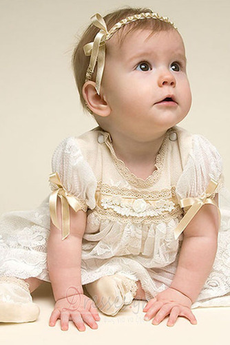 Τούλι Άνοιξη Μικρό Τονισμένα τόξο Κοντομάνικο Φόρεμα Βάπτισης - Σελίδα 4