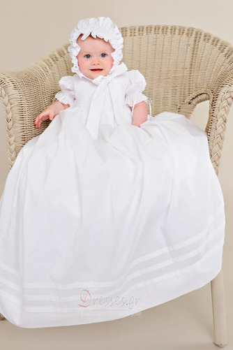 Τονισμένα τόξο Κόσμημα Φυσικό Μικρό Μισό Μανίκι Φόρεμα Βάπτισης - Σελίδα 1