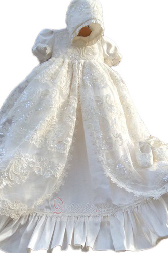 Πριγκίπισσα Δαντέλα Υψηλός λαιμός Μέση αυτοκρατορία Φόρεμα Βάπτισης - Σελίδα 1