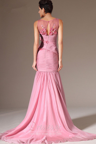 Αχλάδι Σιφόν Πλισέ Αμάνικο Τονισμένα ροζέτα Βραδινά φορέματα - Σελίδα 2