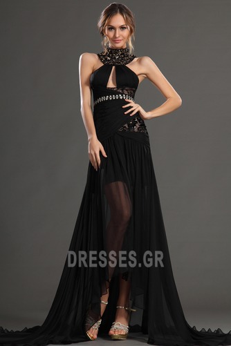 Μαύρο Κλειδαρότρυπα ντεκολτέ Σιφόν Χαμηλή Μέση Μπάλα φορέματα - Σελίδα 1