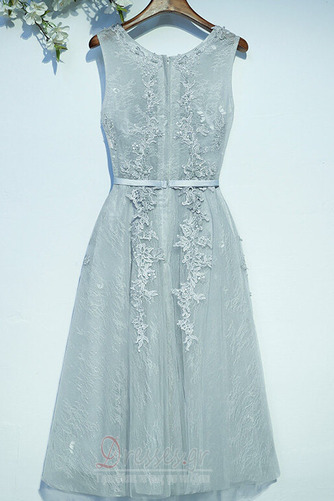 Παράνυμφος φορέματα Αμάνικο Δαντέλα επικάλυψης Μέχρι το Γόνατο Ανάποδο Τρίγωνο - Σελίδα 2