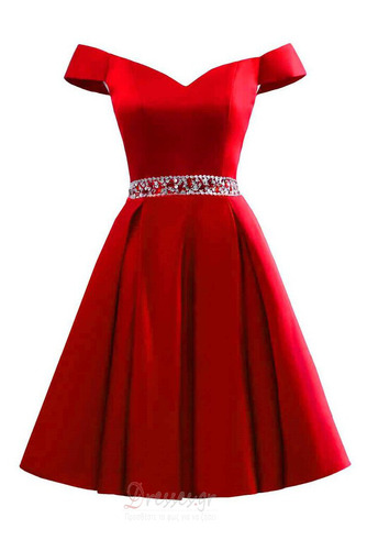Κοκτέιλ φορέματα Μέχρι το Γόνατο Προσαρμοσμένες μανίκια Έτος 2023 Διακοσμημένες με χάντρες ζώνη - Σελίδα 3